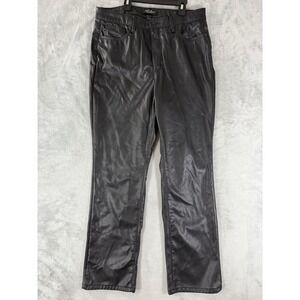 Judy Blue Faux Leather Pants Womens 15/32 Black Tummy Control High Rise Straight